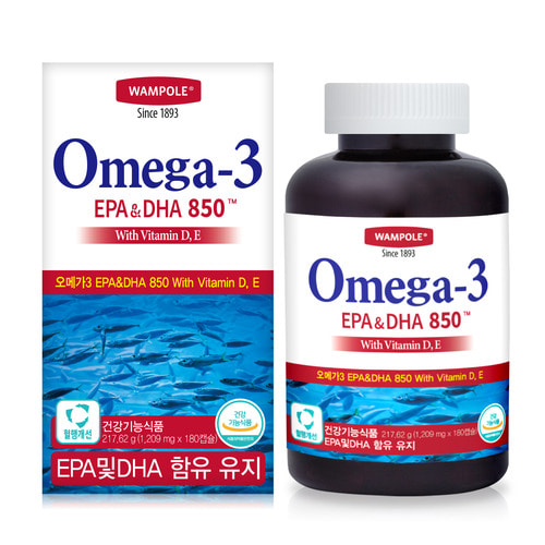[비타민뱅크] 왐폴 오메가3 DHA EPA 850 180캡슐